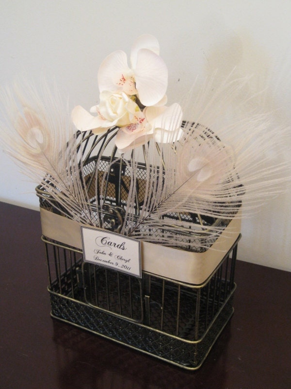 Retro Style Bird Cage Wedding Card Holder Wedding Card Box Holder