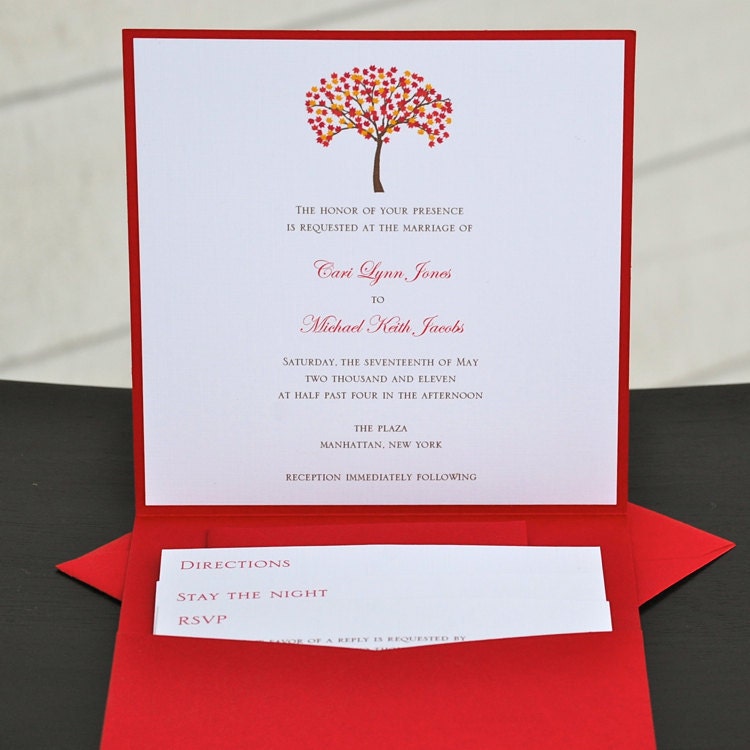 Wedding Invitations Wedding Invitation Tree Wedding Invitations Fall 