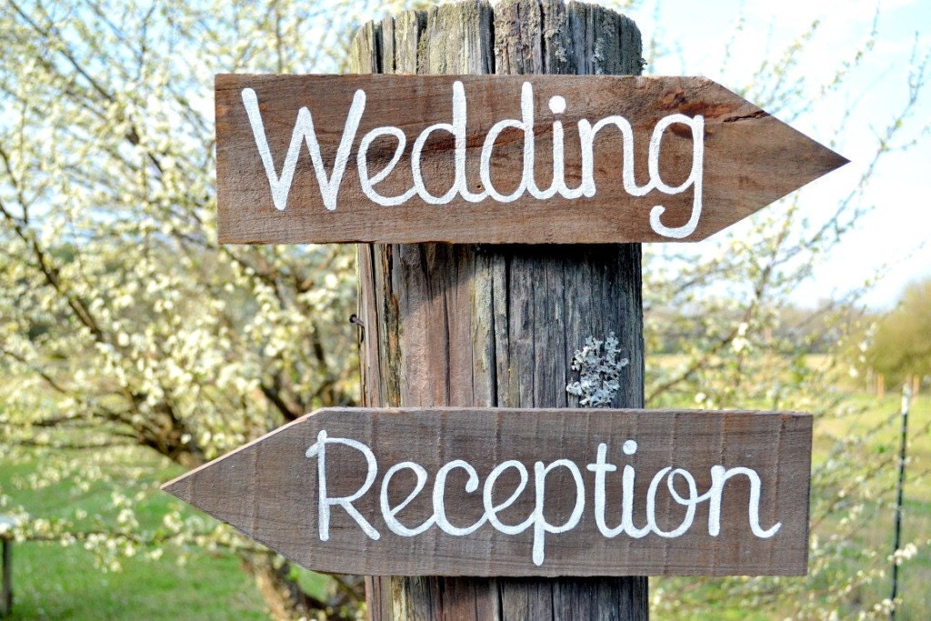 2 Rustic Wedding Signs Wood Wedding Signs Custom Wedding Signs Reception