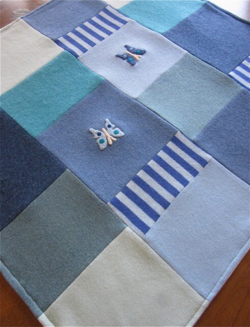 Butterflies in Blue: Cashmere Blanket