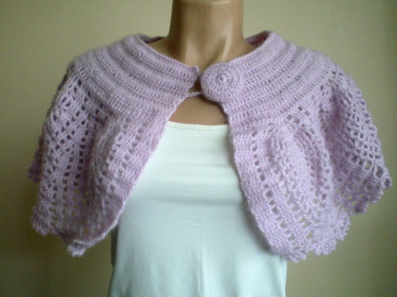 This lilac pink bolero is available in my ETSY SHOP