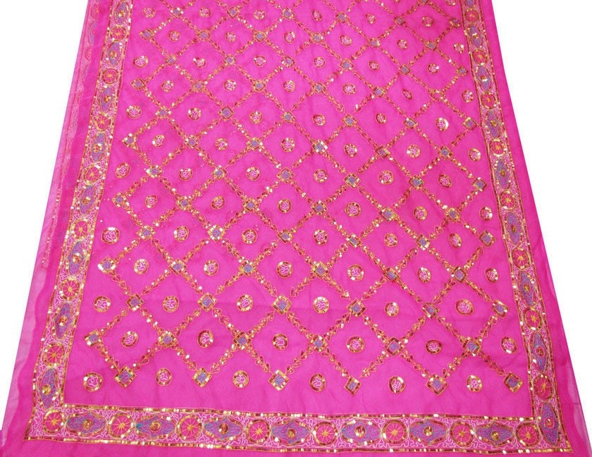 Georgette Vintage Saree Indian Women Wrap Home Decor Fabric Recycled Craft