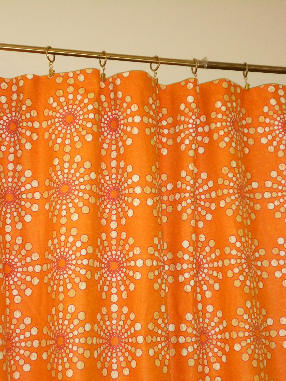 cute shower curtain | Cute shower curtains, Drapery panels, Orange curtains