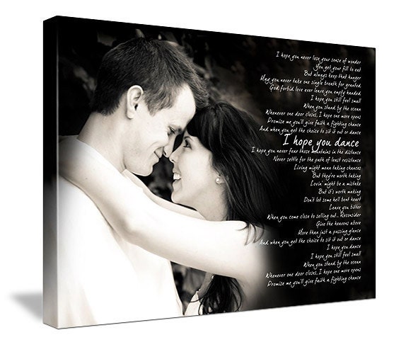 Word Art lyrics favorite song Wedding vow art Personalized Canvas Artwork 