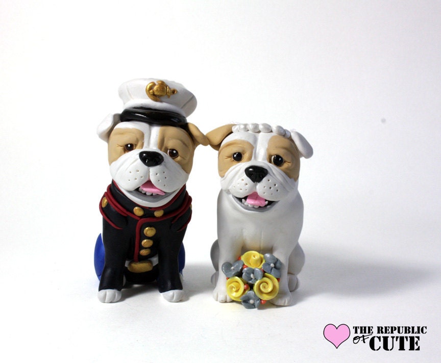 Customized Dog Wedding Cake Toppers Matching Photos and Personalized Details