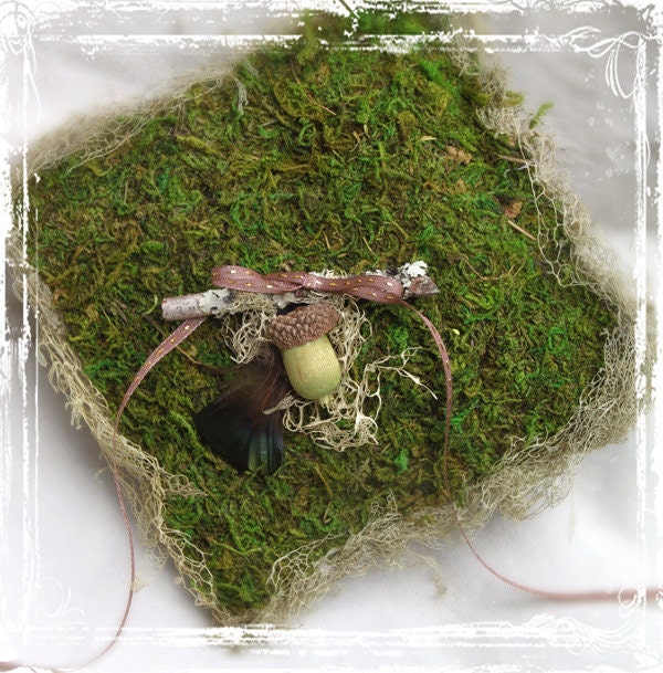 Moss Ring Bearers Pillow Enchanted Forest Whimsical Wedding