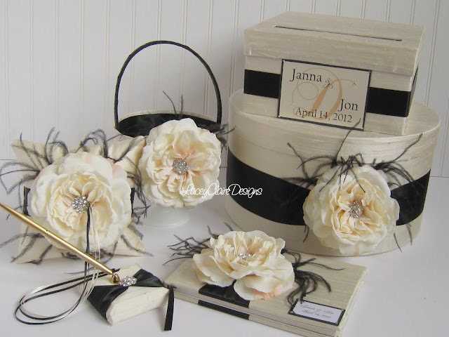 Wedding Card Box Set includes Ring Pillow Flower Girl Basket and Guest