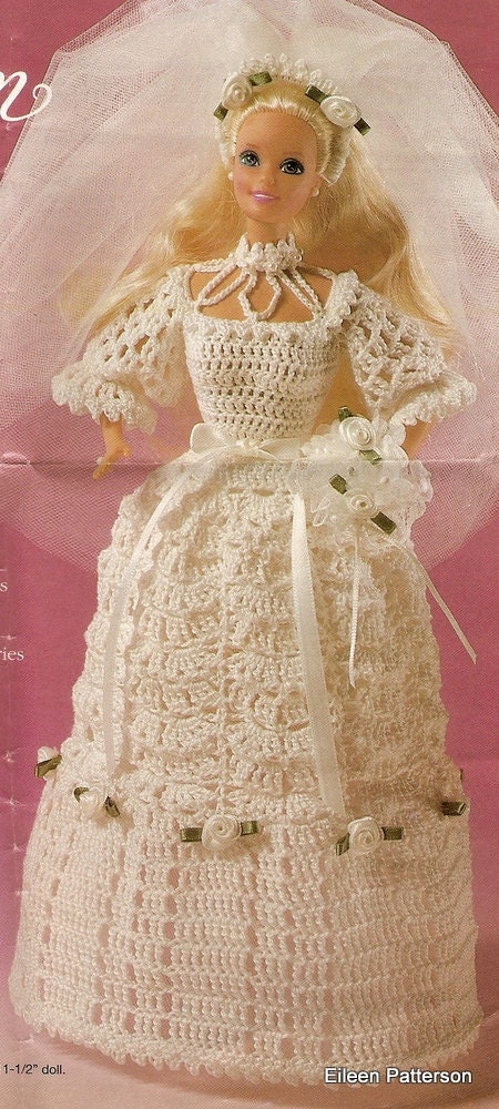 Crochet PDF Pattern Barbie Doll Wedding Gown