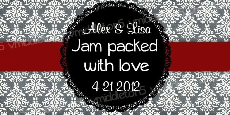 Wedding Favor Jam Jar Label Personalized Print Your Own