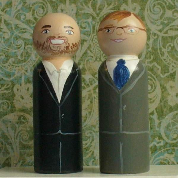 Gay Wedding Cake Toppers Same Sex Peg Doll Completely Custom