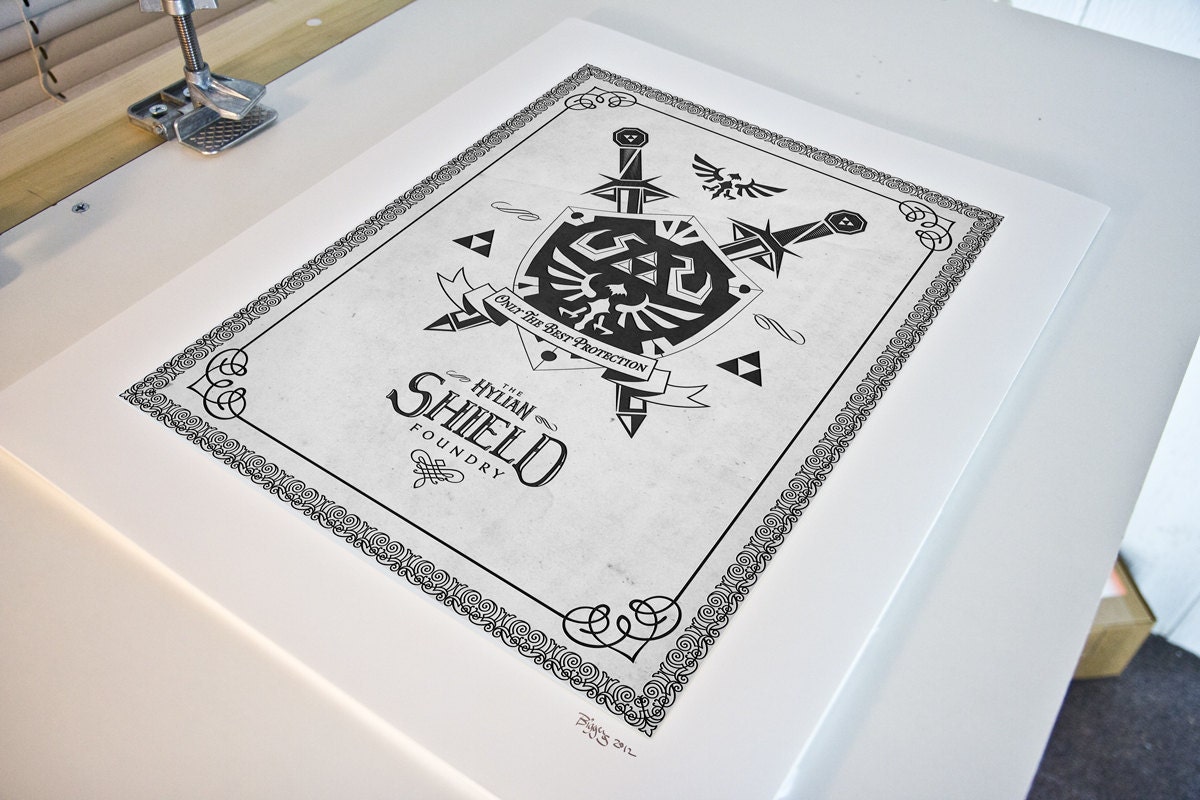 Legend of zelda hylian shield print Barrett Biggers on Etsy