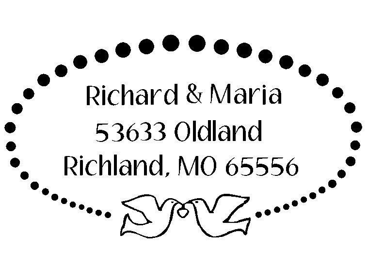 Custom Wedding Return address Mounted Rubber Stamp with Handle Invites save