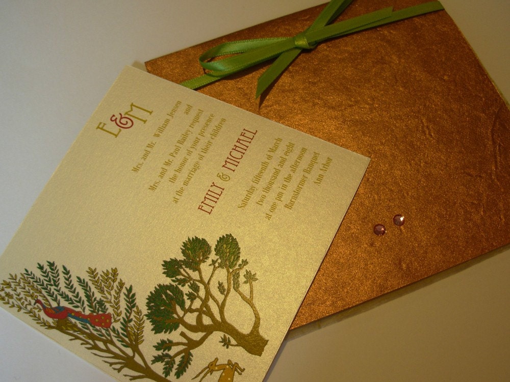 Vrinda Van the enchanted forest Wedding Invitation and RSVP Card