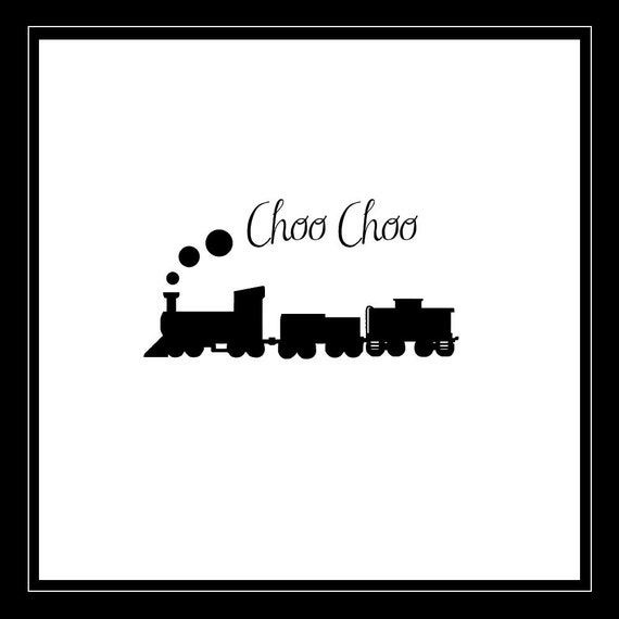 Items similar to Choo Choo Train LE Digital Silhouette Photograph Print ...