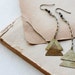 SALE - Geometric raw brass triangle earrings