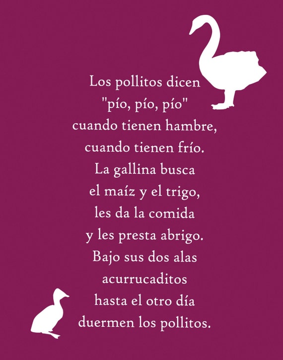 Spanish Nursery Rhyme Poster
