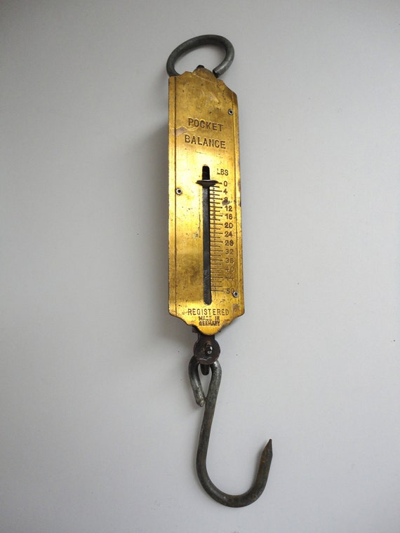 Industrial Hanging Scale Vintage Pocket Balance
