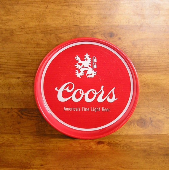 Coors Beer metal serving tray free shipping by EnchantedLeather2