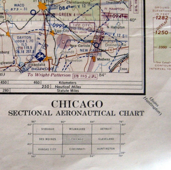 Items similar to WONDERFUL... Chicago Sectional Aeronautical Chart 1958 ...