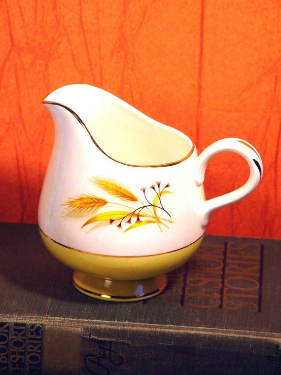 1950s Autumn Gold China Creamer Century Service Corp. 22k Gold