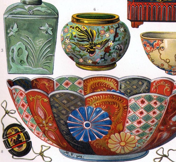 Japanese Cultural Artifacts Vintage Edwardian Era Porcelain