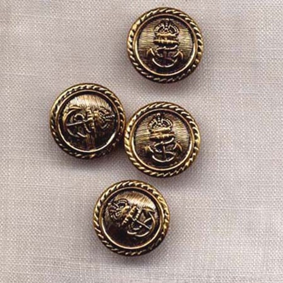 1960s Brass Naval Buttons Great For Altered Art Mixed Media