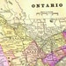 Ontario Canada Map Antique Copper Engraving Vintage North American Cartography 1892 Victorian Geography Art To Frame