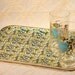 Paisley Hostess Tray In Turquiose And Gold. Retro Goods From The 1960s