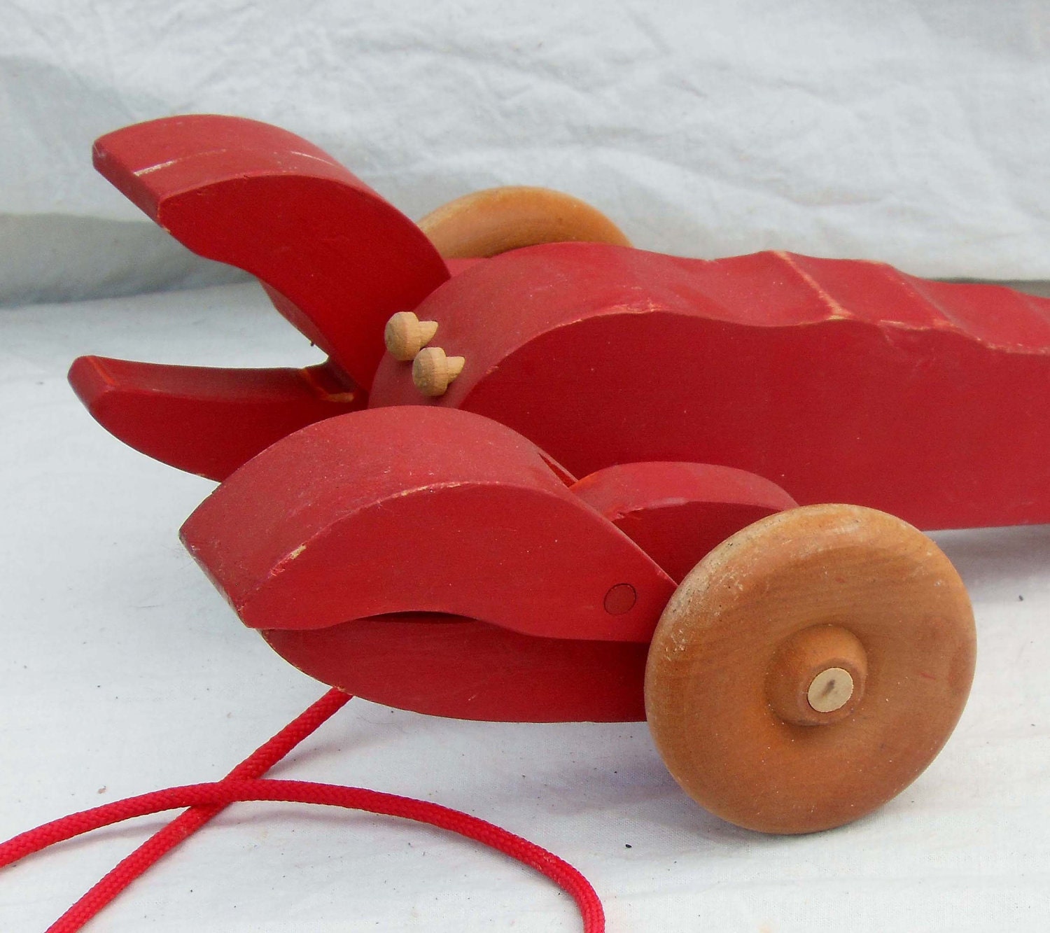 Larry Lobster Wood Pull Toy Country Made In Maine