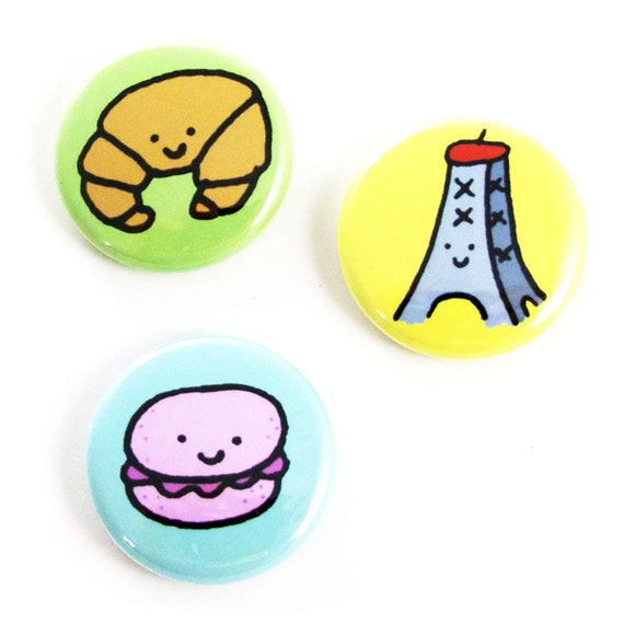 Items similar to J'adore la France One Inch Button Set on Etsy