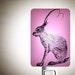 Bunny Rabbit Nightlight on Lavender Pink Fused Glass Night Light - Gift for Baby Shower or Nature Lover - Cute Jackrabbit