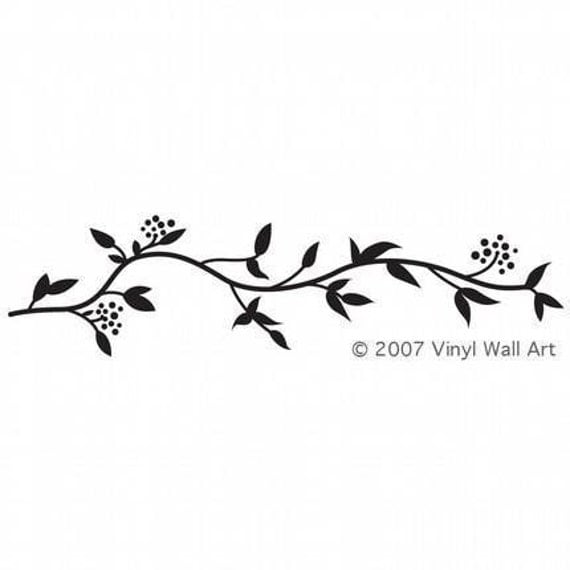 Leafy Border Vinyl Wall Decal size LARGE Flower Decal Home