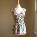 Womens Botanical Floral Print Cap Sleeve Empire Waist Shirt