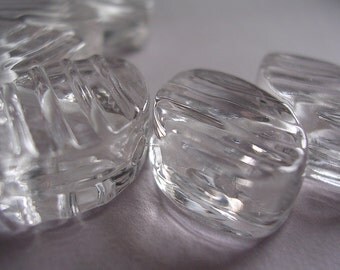 CLEARANCE 20% Glass Handmade Clear Lampwork Beads Ericabeads Groovy Clear Zulus (6)