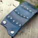 Leather Wrist Wallet Cuff with Secret Pocket - SAMPLE Sale -- The Gladiator Wristband -- Gray Blue