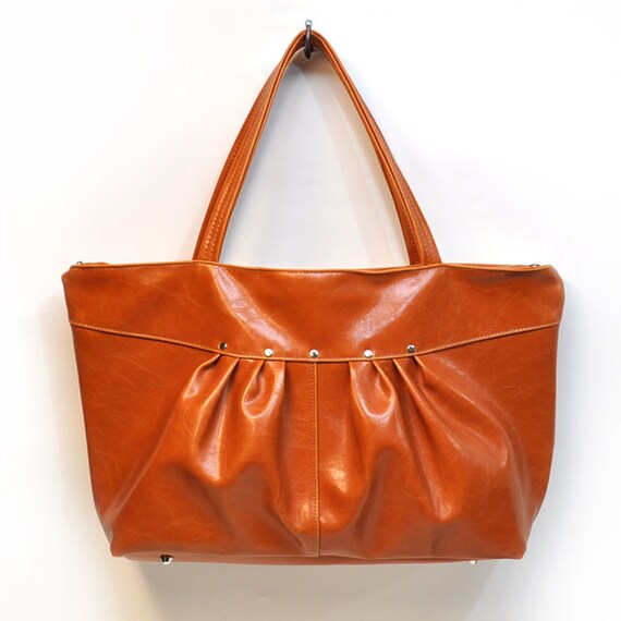 orange padded bag