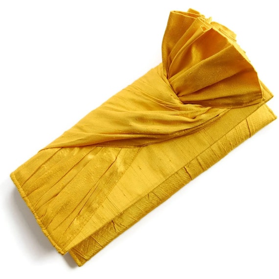 Silk KNOT Clutch in Sunshine Yellow Envelope clutch by ao3designs