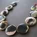 Mother of Pearl Cream and Black Iridescent Tiger Shell Disk Beads