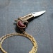 Gun Pocket Knife Necklace: Brass Pistol Revolver
