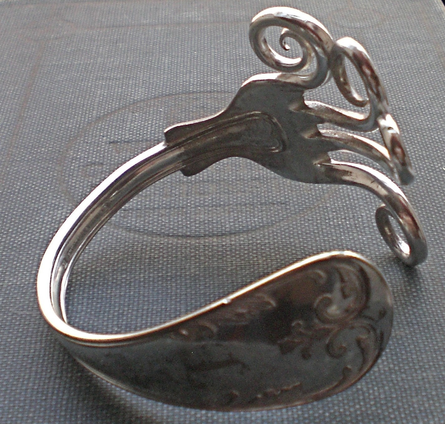 ANTIQUE SILVER PLATED FORK BRACELET by contrary on Etsy