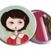 Appledress Girl BLACK APPLE girl Pocket Mirror headphones MUSIC dress cute