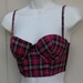 Vintage 80s PLAID corset bralet crop top - sz 34B - Small