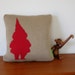 Gnome at Dusk Knit Pillow with Faux Down Insert