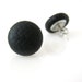 Carbon Fiber Black Button Earrings, Handmade covered buttons