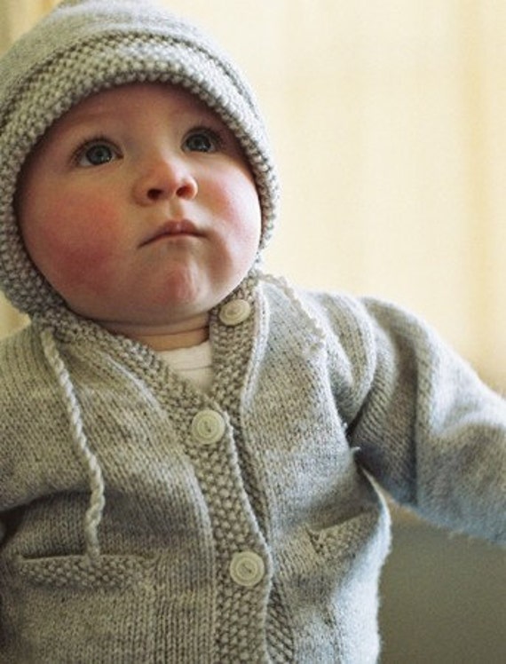 PDF Knitting Pattern for Hooded Cardigan