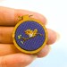 Miniature Needlepoint, Embroidery Hoop, Yellow Bird, Petit Point