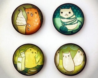 CAT magnet set by boygirlparty, cute cats kittens fridge magnets