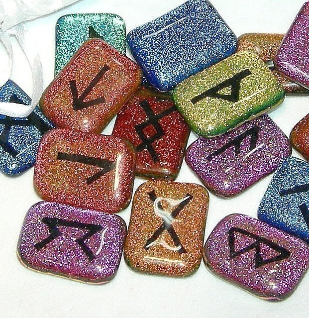 Dichroic Glass Elder Futhark Runes