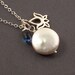 Inner Peace, London Blue Topaz, White Coin Pearl, Sterling Silver Necklace, December Birthday, erinelizabeth