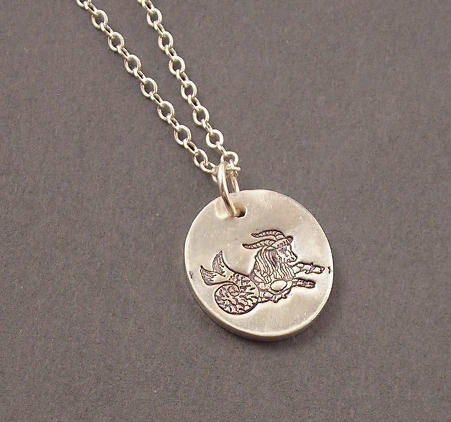 Zodiac Capricorn Necklace Fine Silver Sterling by erinelizabeth